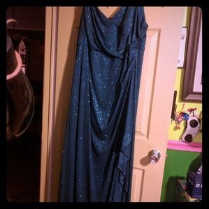 Plus size Glitter blue prom/formal dress